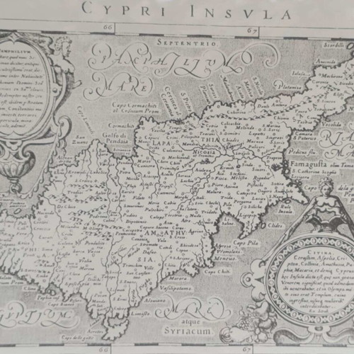 Antique Map of Cyprus by Magini 1597 like new