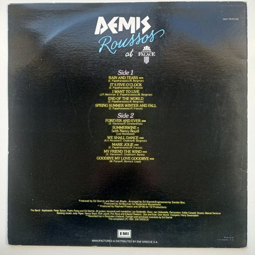 Demis Roussos Live At Palace vinyl used, very good condition