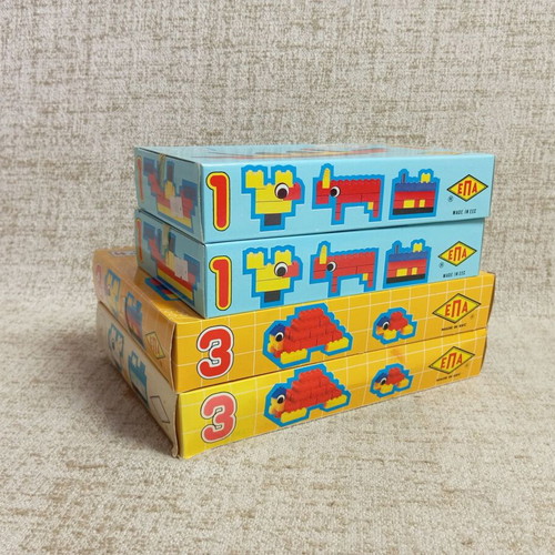 EPA #1 x 2 and EPA #3 Tektos x 2 vintage set of 4 new Greek toys