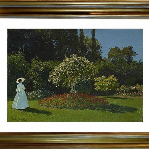 Woman in the Garden Sainte-Adresse framed artwork print by Monet new