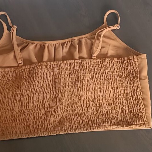 Adjustable strap top, brown