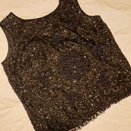 Women's sequin blouse like new, size M, black