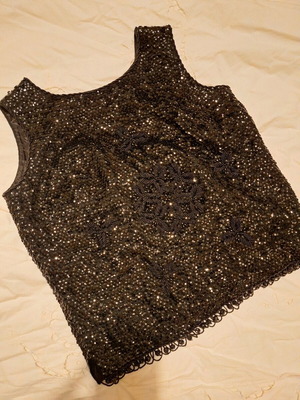 Women's sequin blouse like new, size M, black