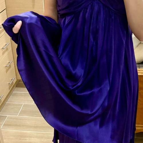 Silk dress purple M/L new 100% silk Italian