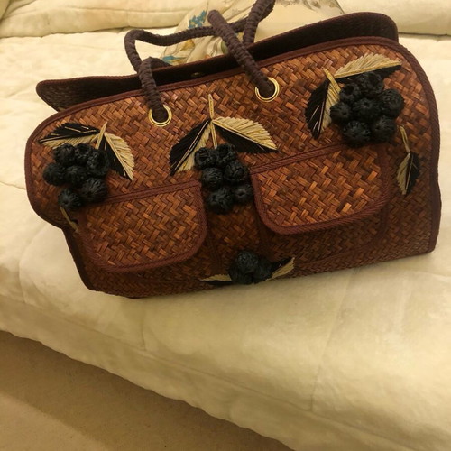 Straw large shoulder bag like new, summer for walk and beach