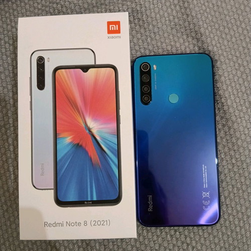 Redmi Note 8 used with box and case, blue, Android, Dual SIM