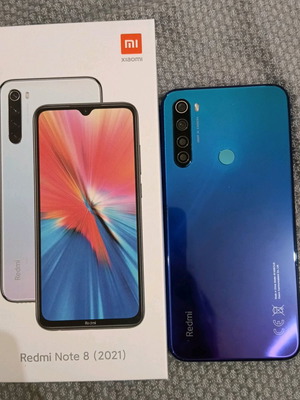 Redmi Note 8 used with box and case, blue, Android, Dual SIM
