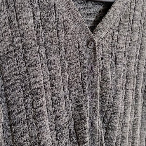 Cardigan used gray, size small-medium, long sleeve with buttons