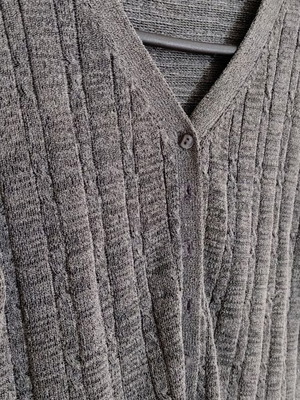 Cardigan used gray, size small-medium, long sleeve with buttons