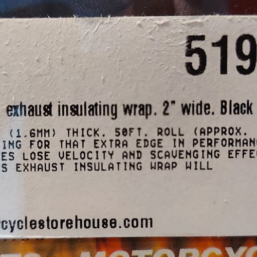 Thermo-Tec Exhaust Insulating Wrap 2" Wide Black new