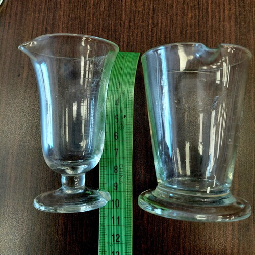 Vintage volumetric glasses from Czechoslovakia used, set of four, 1960s