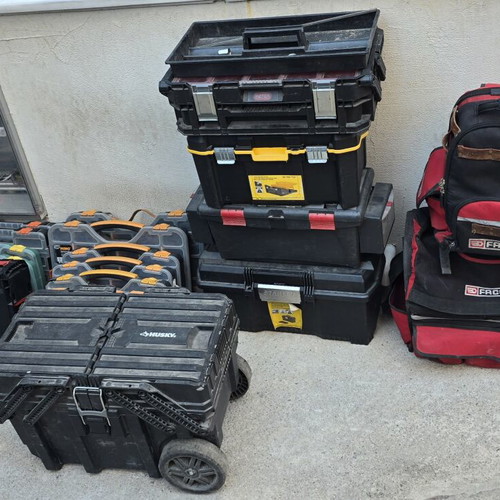 Toolboxes, cases, bags, and backpack set