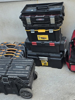 Toolboxes, cases, bags, and backpack set