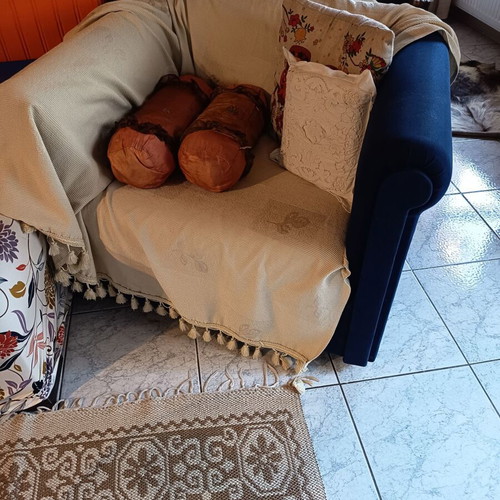 Two-seater sofa bed and single sofa