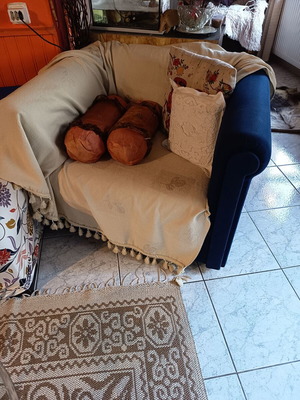 Two-seater sofa bed and single sofa