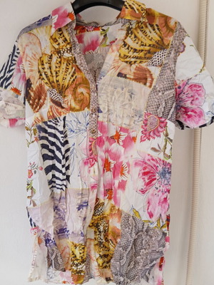 Πουκάμισο βαμβακερό floral και animal print style Roberto Cavalli καινούργιο