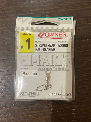 Owner Strong Snap ball bearing size 1, new, 2 pieces