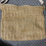 Embroidered straw bag used, Modissimo, beige