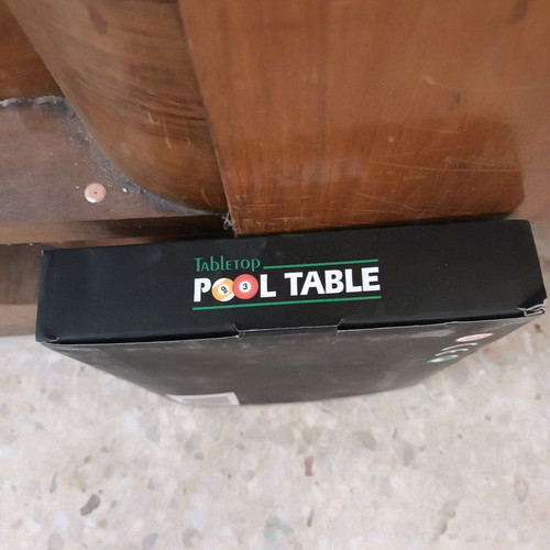 Pool table children's tabletop billiards new with metal cues
