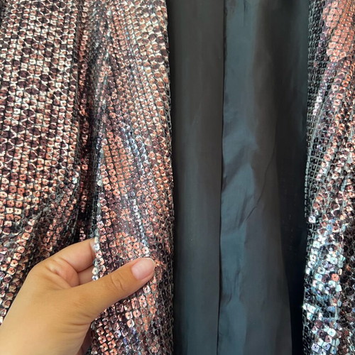 Blanco sequin jacket like new, size L/XL, brown and red