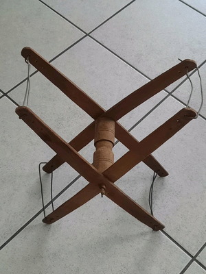 Primitive wooden spinning wheel used, collectible, 50cm length