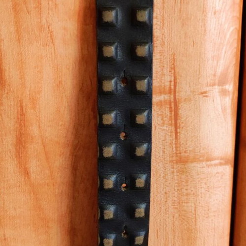 Staff leather belt new, dark brown with stud design and gold buckle