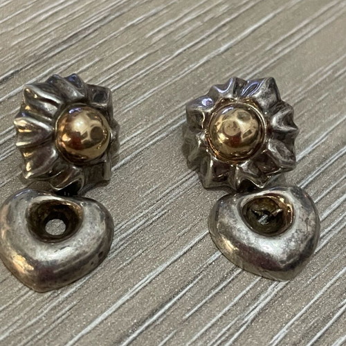 Silver-gold earrings 925 with 14k gold