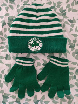 Panathinaikos hat and gloves set new