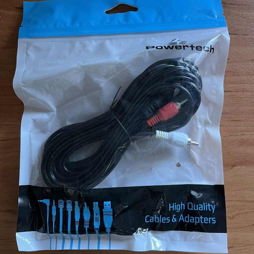 Powertech CAB-R017 audio cable 2x RCA male to 3.5mm female, 5m black