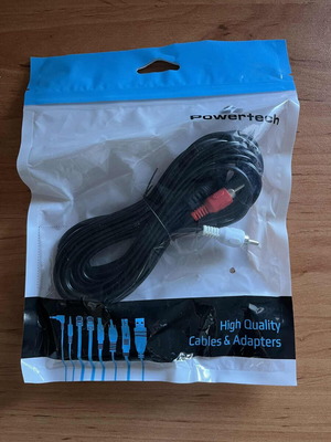 Powertech CAB-R017 audio cable 2x RCA male to 3.5mm female, 5m black
