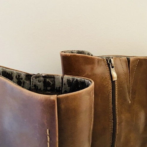 Marco Tozzi leather boots used, brown women's size 37