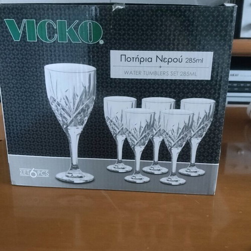 Glass water tumblers set new, 6 pieces