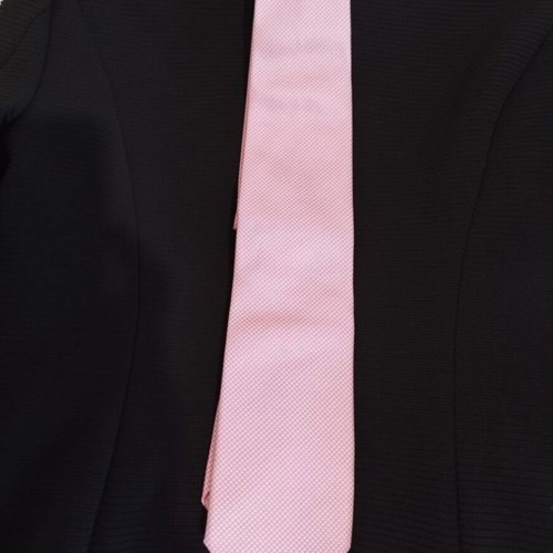 Silk tie Gino Rossini new, pink houndstooth pattern