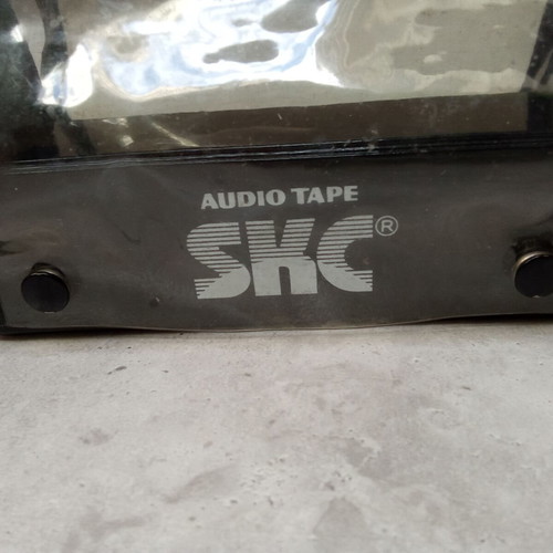 SKC cassette case for 10 tapes black transparent used, 1980s