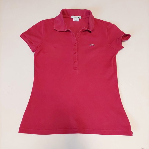 Lacoste women's pique polo shirt small fuchsia-dark pink like new