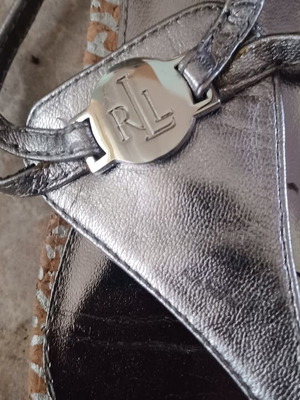 Ralph Lauren leather sandals size 37 silver used