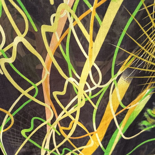 Caftan like new, size large, black and green