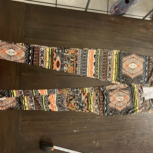 Bershka boho-aztec leggings and mini skirt set, colorful