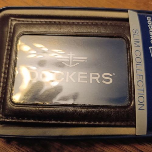 Dockers men's leather wallet cardholder, brown
