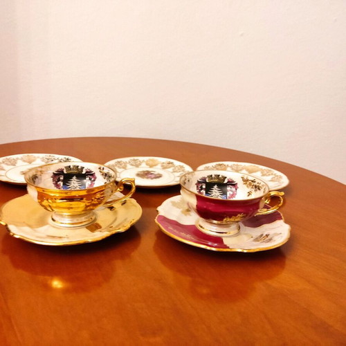 Vintage collectible cups with saucers like new, gift 3 saucers