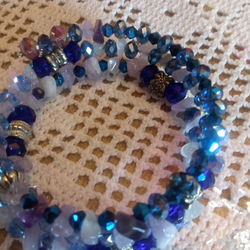 Boho handmade purple blue bracelet new