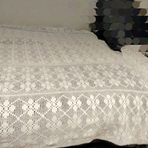 Handmade large white blanket new