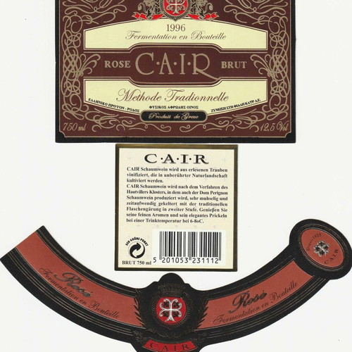 Cair Rhodes wine labels new, set of 3 for collection