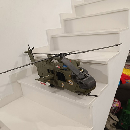 Toy Helicopter used, missing figures, approx. 50-60cm