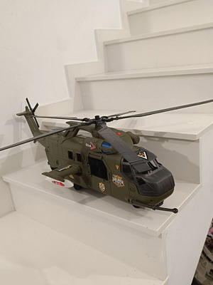 Toy Helicopter used, missing figures, approx. 50-60cm