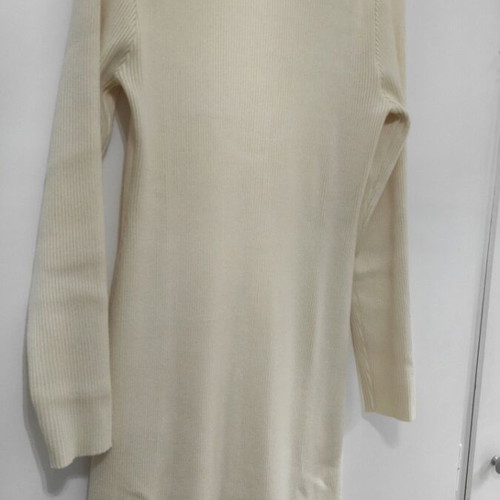 Knitted cream long dress like new, one size with gold buttons