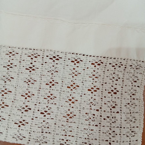 Handmade crocheted lace pillowcase