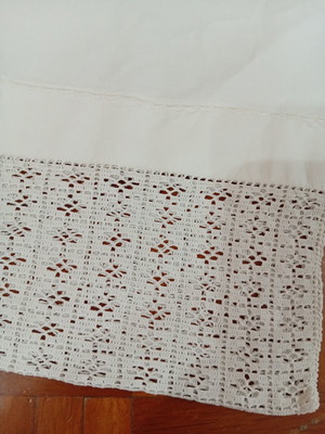 Handmade crocheted lace pillowcase