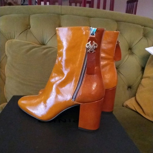 Pinko women's ankle boots new, leather, size 39, 6 cm heel