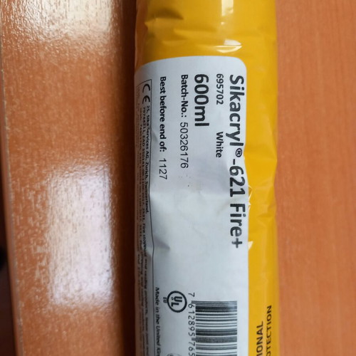 Sikacryl-621 Fire+ Fire-Resistant Acrylic Sealant 600ml White, New, 3 Pieces